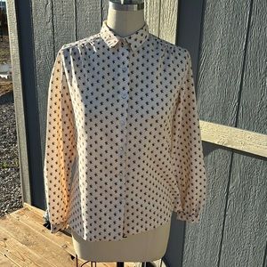 Vintage panther cream blouse with pattern